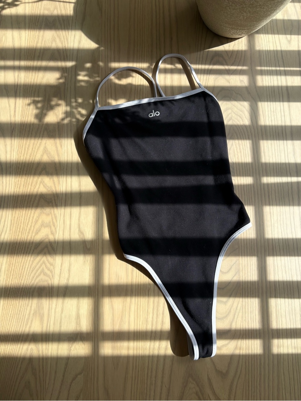 Alo Black One-Piece with White Trim